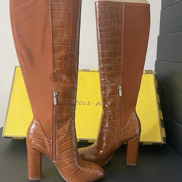 Nib Circus By Sam Edelman Clarimont Tall Stretch Knee high Boots in Mocha Croc - Picture 4 of 11